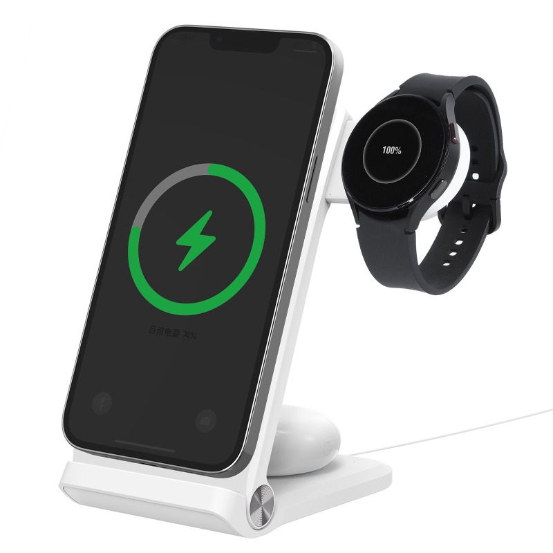 Nillkin PowerTrio 3in1 MagSafe vezeték nélküli töltő Samsung Watch-hoz Fehér