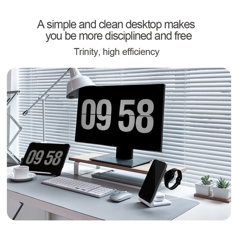 Nillkin PowerTrio 3in1 MagSafe vezeték nélküli töltő Samsung Watch-hoz Fehér