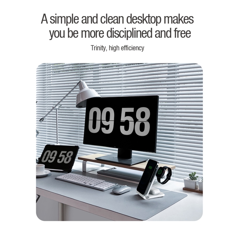 Nillkin PowerTrio 3in1 vezeték nélküli töltő az Apple Watch-hoz Fehér (MFI)