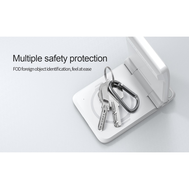 Nillkin PowerTrio 3in1 vezeték nélküli töltő a Samsung Watch-hoz Fehér