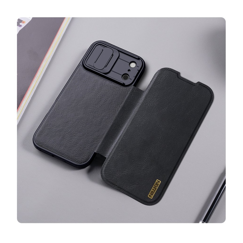 Nillkin Qin Book PRO tok az Apple iPhone 17 Pro Max készülékhez Fekete