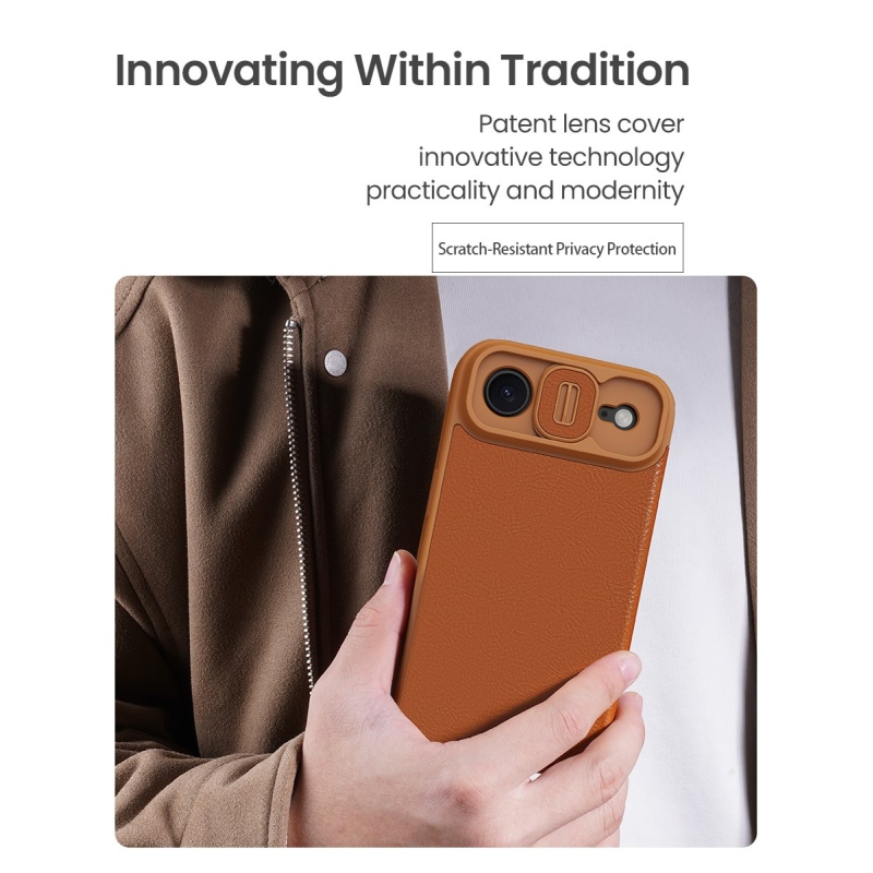 Nillkin Qin Book PRO tok Apple iPhone Air barna színű iPhone Airhez