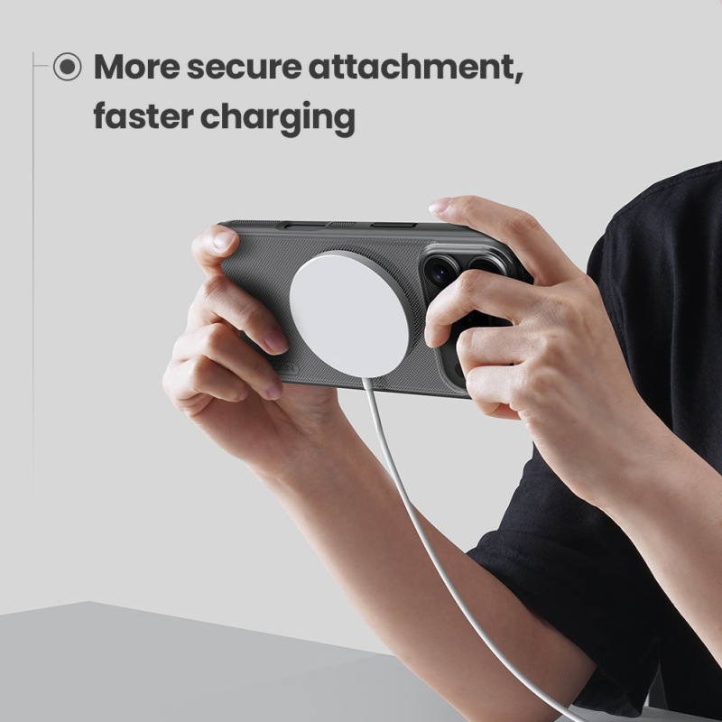 Nillkin Super Frosted PRO mágneses hátlap az Apple iPhone 17 Pro készülékhez Átlátszó fekete