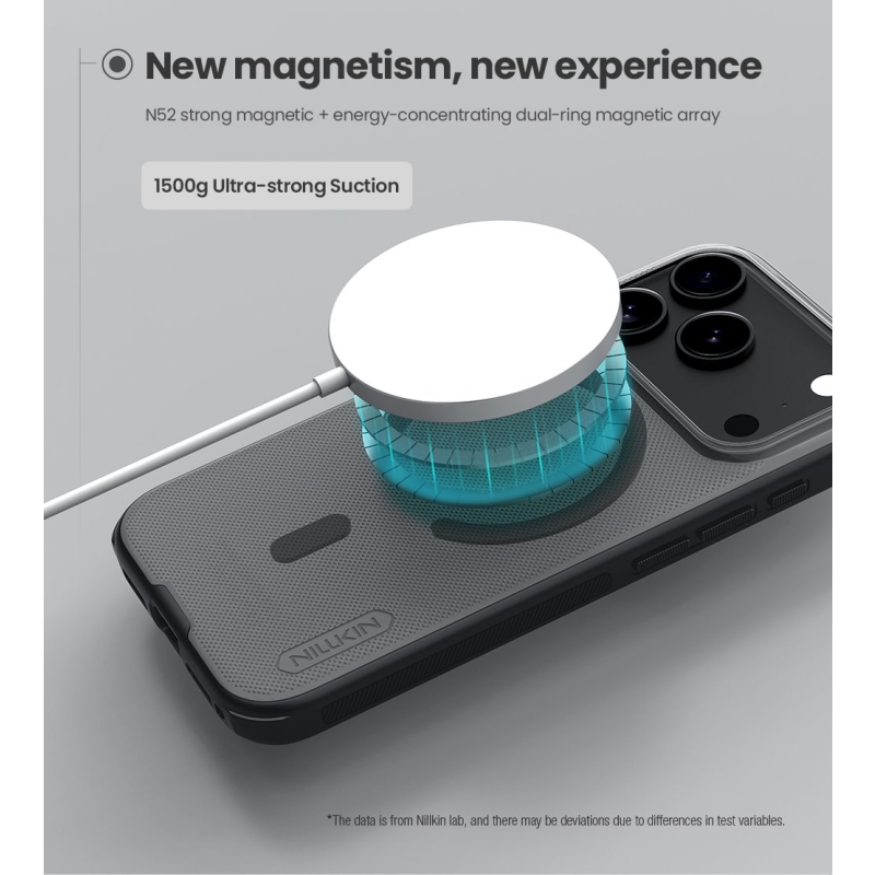 Nillkin Super Frosted PRO mágneses hátlap az Apple iPhone 17 Pro készülékhez Átlátszó fekete