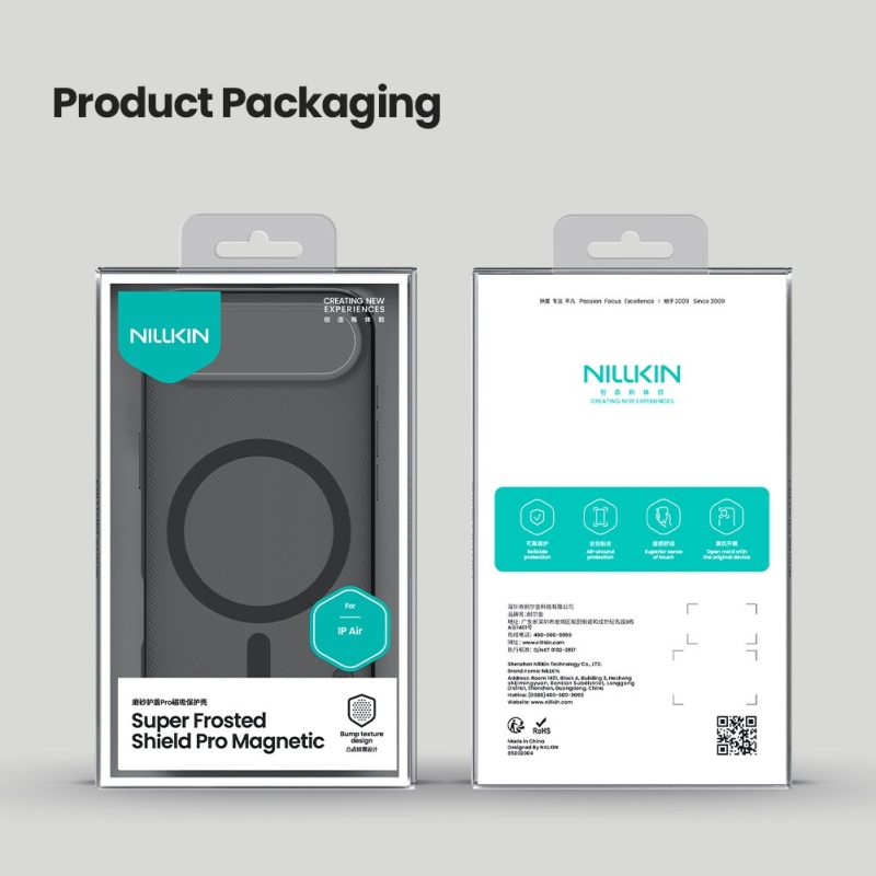 Nillkin Super Frosted PRO mágneses hátlap az Apple iPhone Air készülékhez Átlátszó fekete