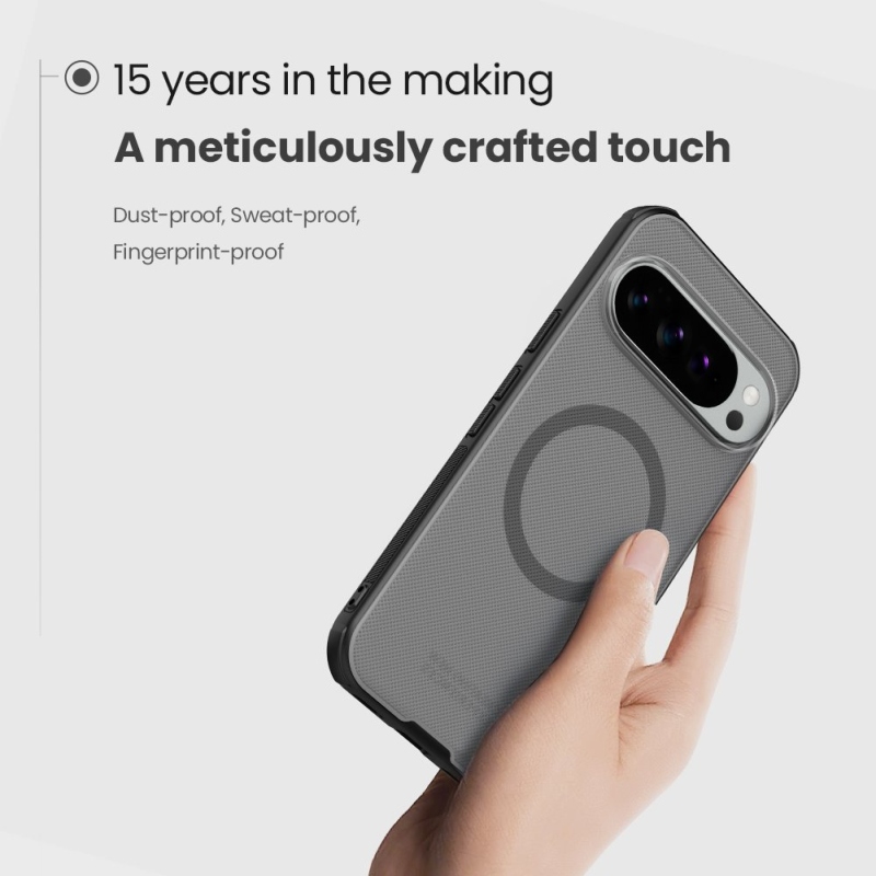 Nillkin Super Frosted PRO mágneses hátlap a Google Pixel 10/10 Pro számára Átlátszó fekete