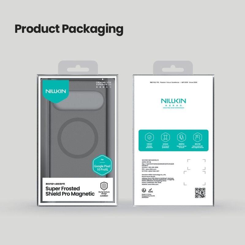 Nillkin Super Frosted PRO mágneses hátlap a Google Pixel 10 Pro XL-hez átlátszó fekete színben