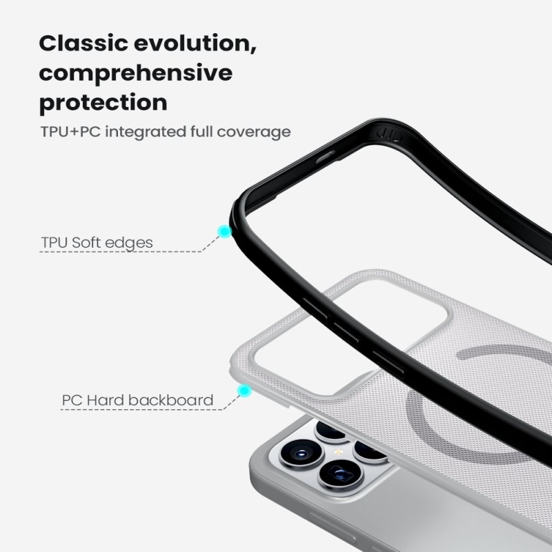 Nillkin Super Frosted PRO mágneses hátlap Poco F8 Ultra átlátszó fekete készülékhez