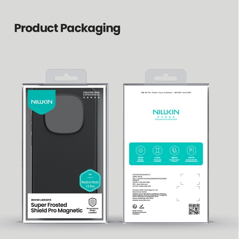 Nillkin Super Frosted PRO mágneses hátlap Xiaomi Redmi Note 15 Pro 5G Fekete