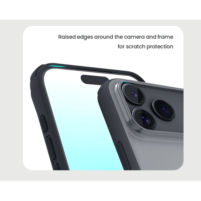 Nillkin Super Frosted PRO hátlap az Apple iPhone 17 Pro Max készülékhez Átlátszó fekete