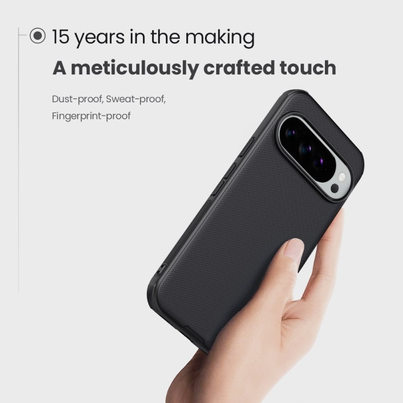 Nillkin Super Frosted PRO hátlap a Google Pixel 10/10 Pro számára Fekete