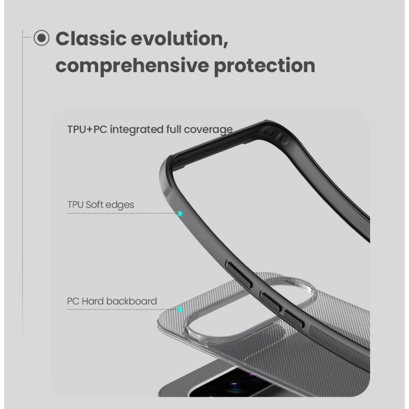 Nillkin Super Frosted PRO hátlap a Google Pixel 10/10 Pro számára Átlátszó Fekete