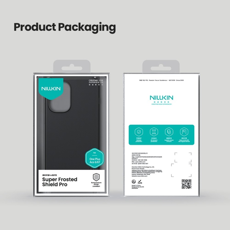 Nillkin Super Frosted PRO hátlap a OnePlus 15R számára Fekete