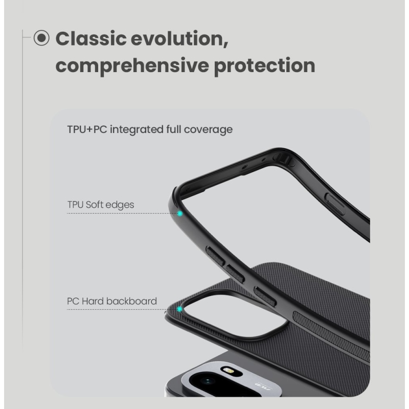 Nillkin Super Frosted PRO hátlap a OnePlus 15R számára Fekete