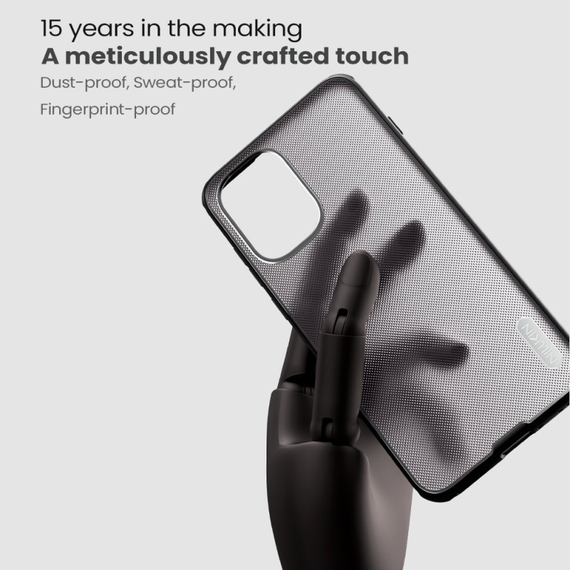 Nillkin Super Frosted PRO hátlap a OnePlus 15R számára Átlátszó fekete