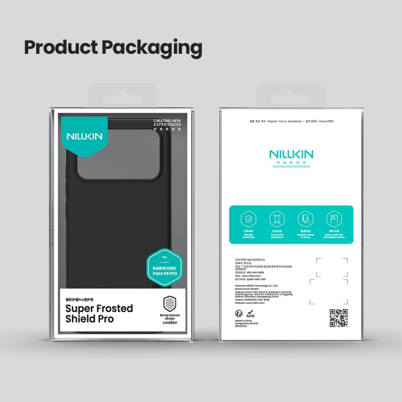 Nillkin Super Frosted PRO hátlap Poco F8 Pro-hoz, fekete