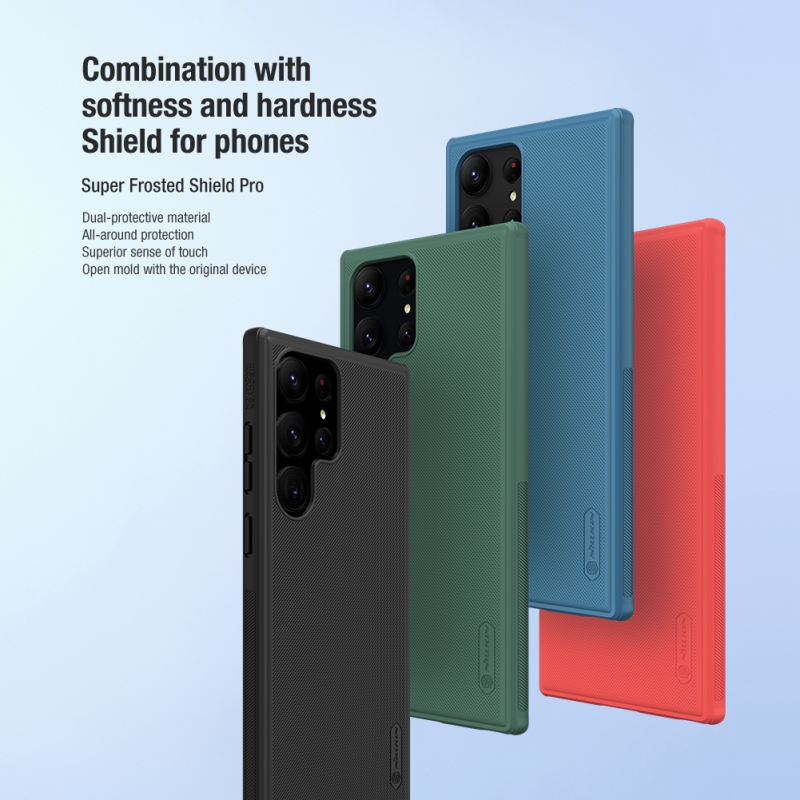 Nillkin Super Frosted PRO hátlap a Samsung Galaxy S23 Ultra Black számára