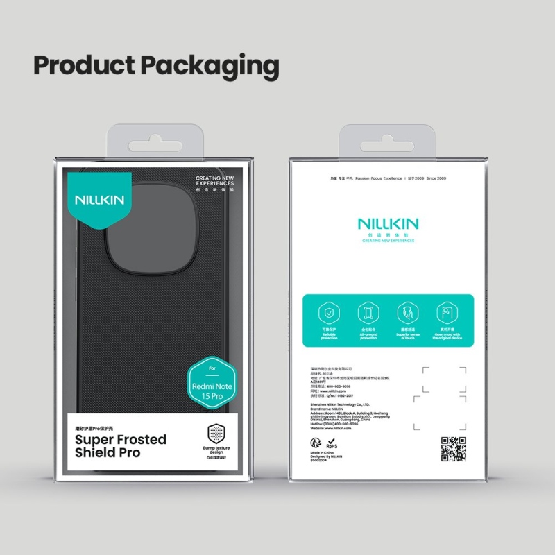 Nillkin Super Frosted PRO hátlap a Xiaomi Redmi Note 15 Pro 5G fekete színhez
