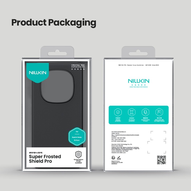 Nillkin Super Frosted PRO hátlap a Xiaomi Redmi Note 15 Pro+ 5G számára Fekete