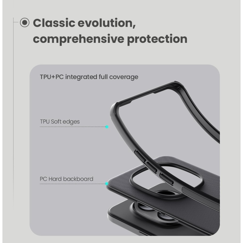 Nillkin Super Frosted PRO hátlap a Xiaomi Redmi Note 15 Pro+ 5G számára Fekete