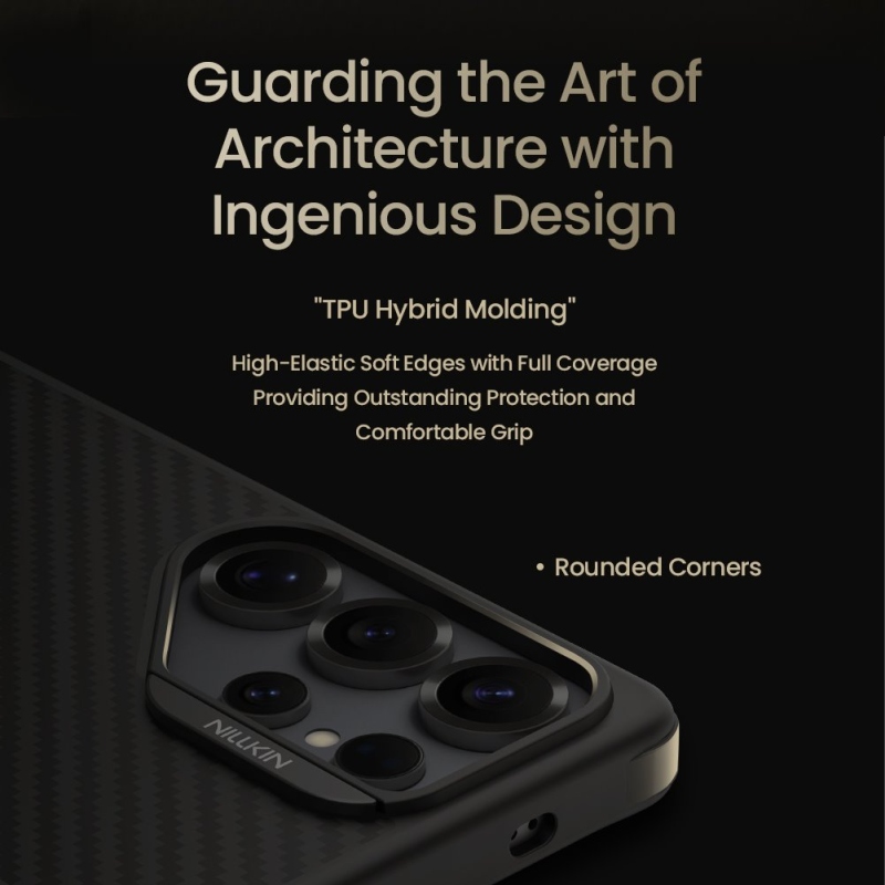 Nillkin Szintetikus szál PRO mágneses védő hátlap Samsung Galaxy S25 Ultra fekete