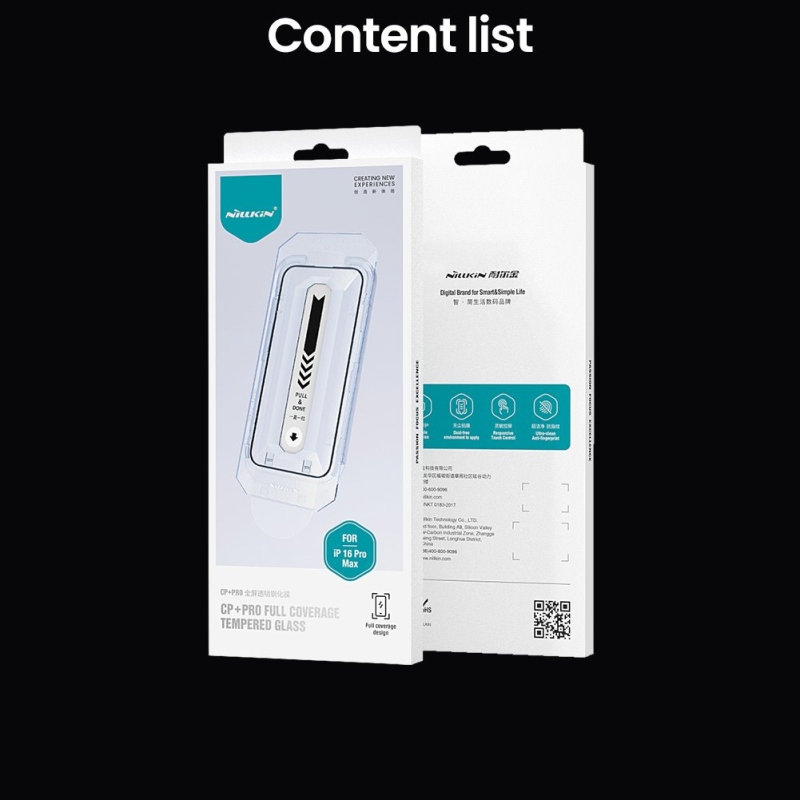 Nillkin edzett üveg 2.5D CP+ PRO fekete Apple iPhone 16 Pro Max készülékhez (applikátorral)