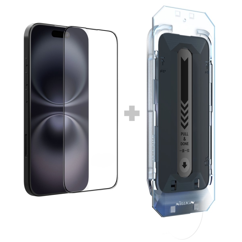 Nillkin edzett üveg 2.5D CP+ PRO fekete Apple iPhone 16 készülékhez (applikátorral)