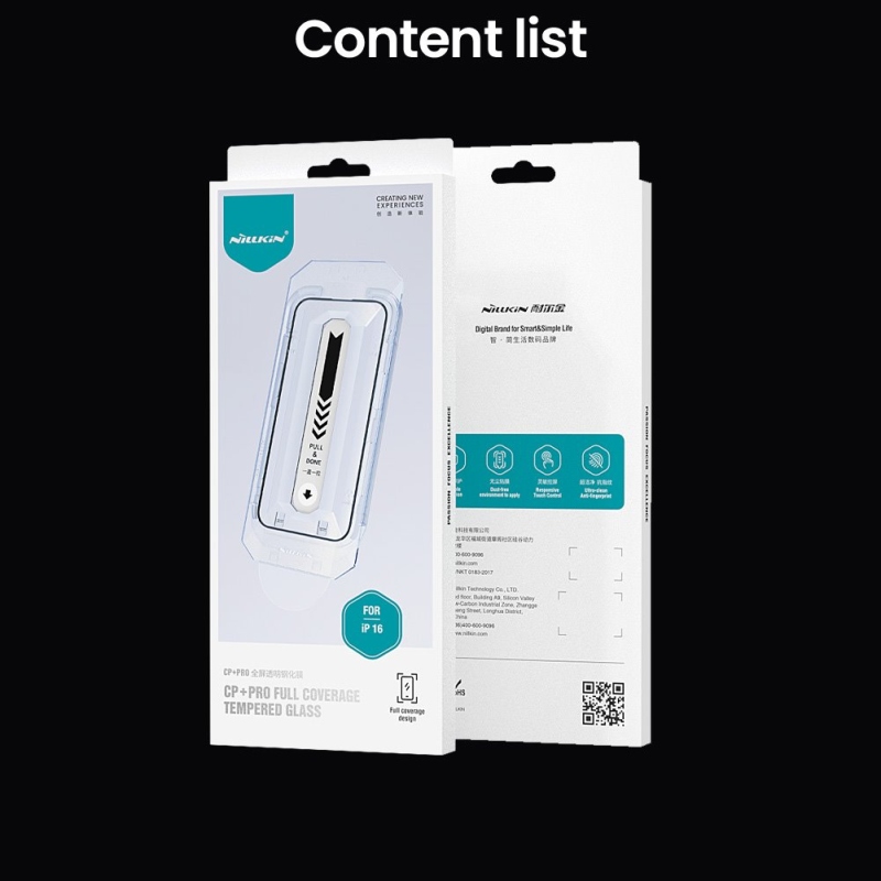 Nillkin edzett üveg 2.5D CP+ PRO fekete Apple iPhone 16 készülékhez (applikátorral)
