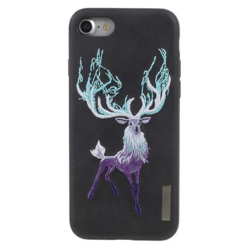 Nimm műanyag tok PU-bőr bevonattal iPhone 8 és iPhone 7 készülékhez - szarvas
