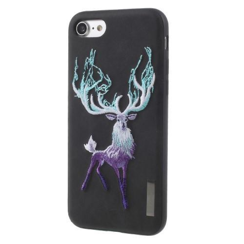 Nimm műanyag tok PU-bőr bevonattal iPhone 8 és iPhone 7 készülékhez - szarvas