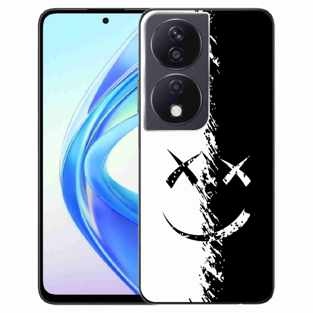 Zselés borítás mmCase a Honor X7b/Honor 90 Smart készülékhez - fekete-fehér mosolygó