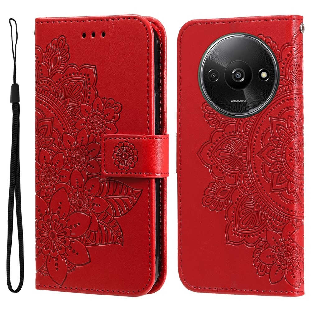 Mandala könyv tok Xiaomi Redmi A3-hoz - piros