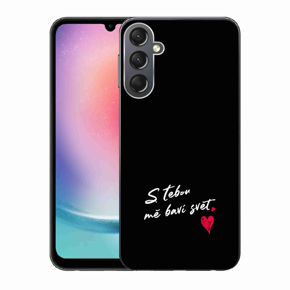 Gél borítás mmCase Samsung Galaxy A24 készülékhez - szerelmes szöveg 1 fekete háttér