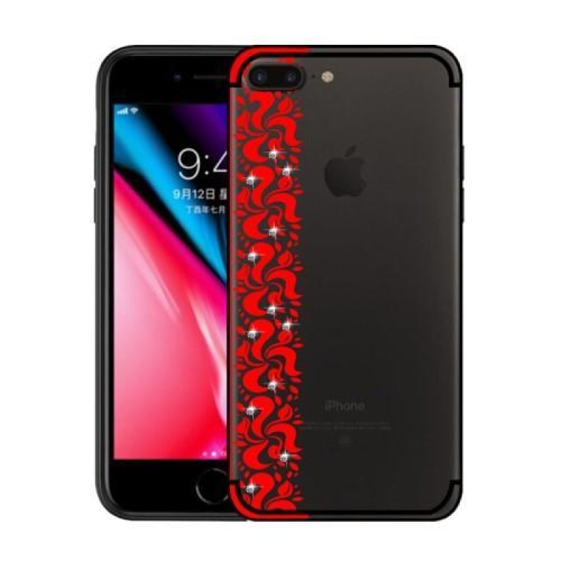 Nixi zselés tok csipkemotívummal iPhone 8 Plus és iPhone 7 Plus készülékhez - piros színben