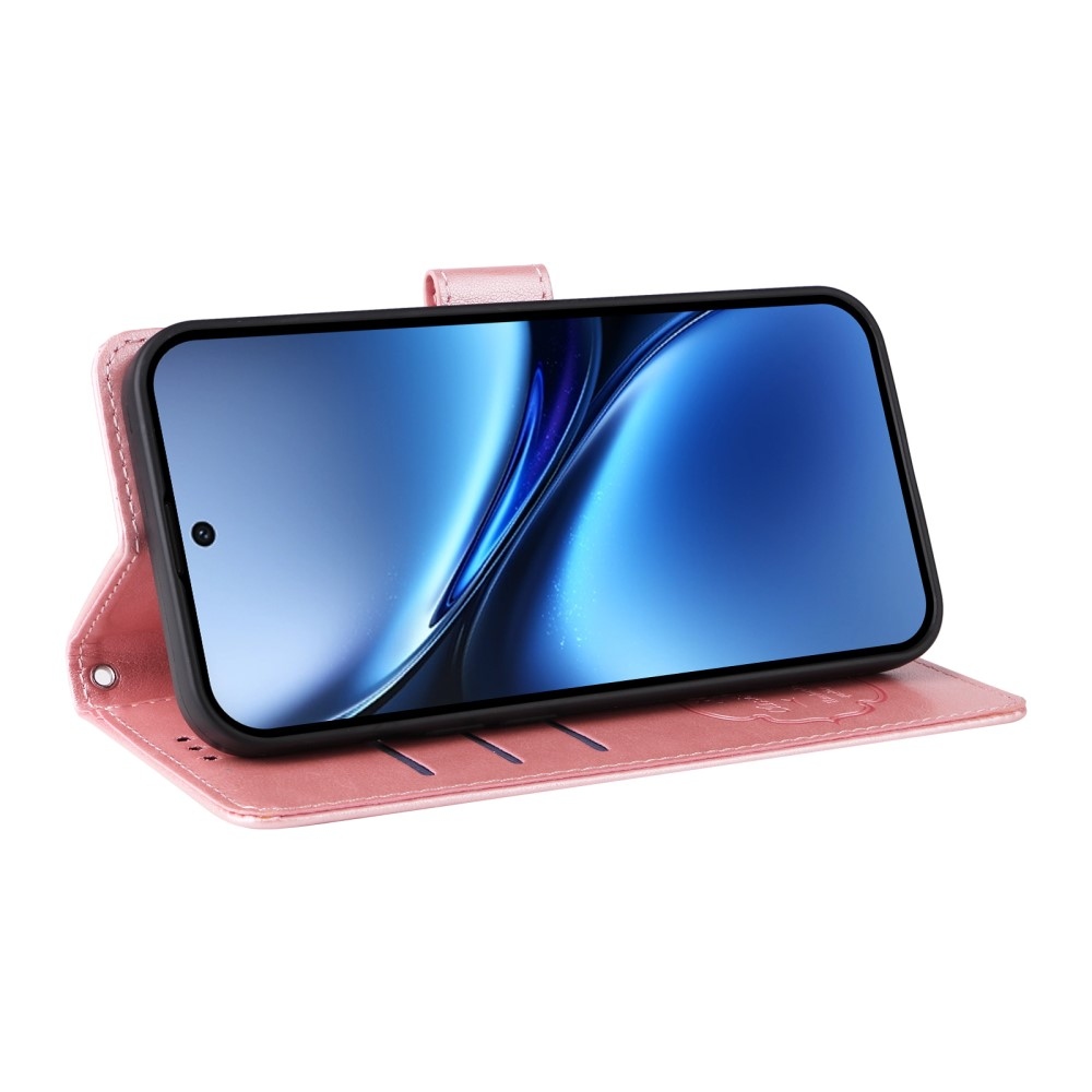 Virágos könyv tok a Vivo X200 5G-hez - rózsaszín