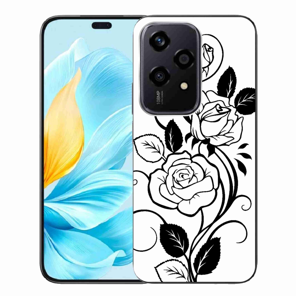 Zselés borítás mmCase a Honor 200 Lite 5G készülékhez - fekete és fehér rózsa