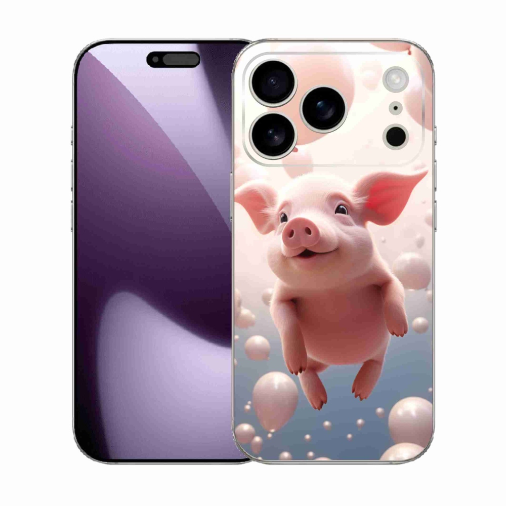 Gél borítás mmCase iPhone 17 Pro készülékhez - malacka lufikkal