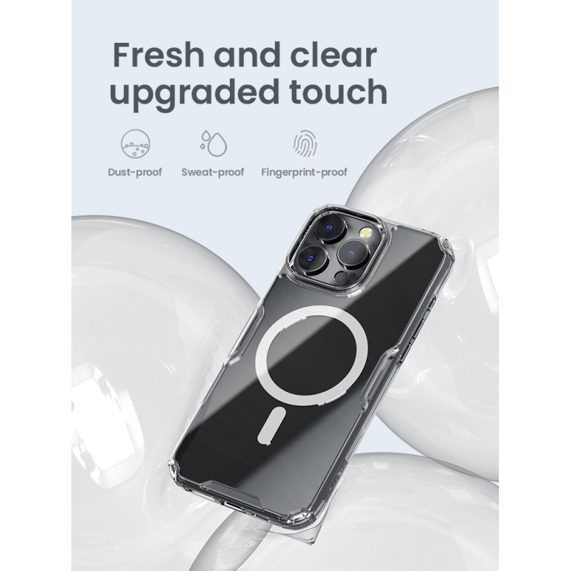 Nillkin Nature TPU PRO mágneses borítás Apple iPhone 16 Pro Max készülékhez Átlátszó