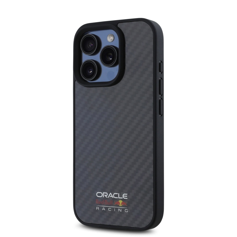 Red Bull Carbon fényes logóval ellátott MagSafe hátlap iPhone 16 Pro-hoz Fekete
