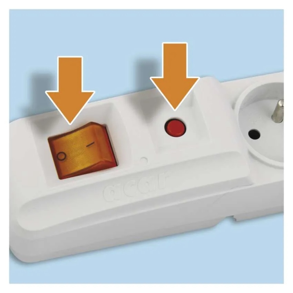 Túlfeszültségvédő - 5 aljzat, 3m - szürke