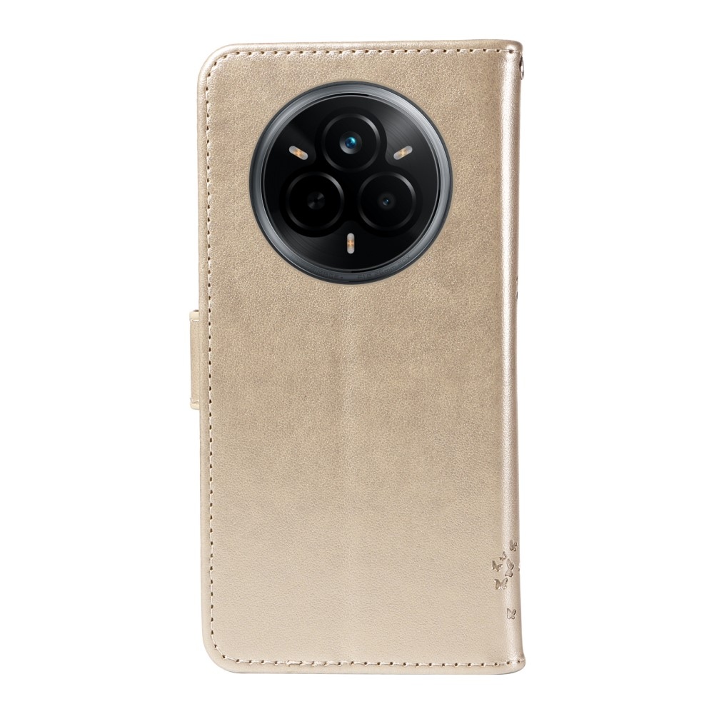 Fák könyvtáska a Realme 14 Pro 5G-hez - arany színben