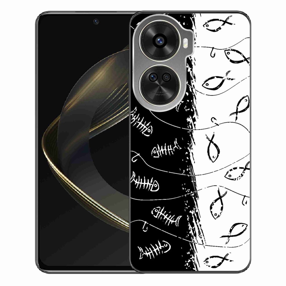 Gél borító mmCase a Huawei Nova 12 SE számára - csontvázak és halak