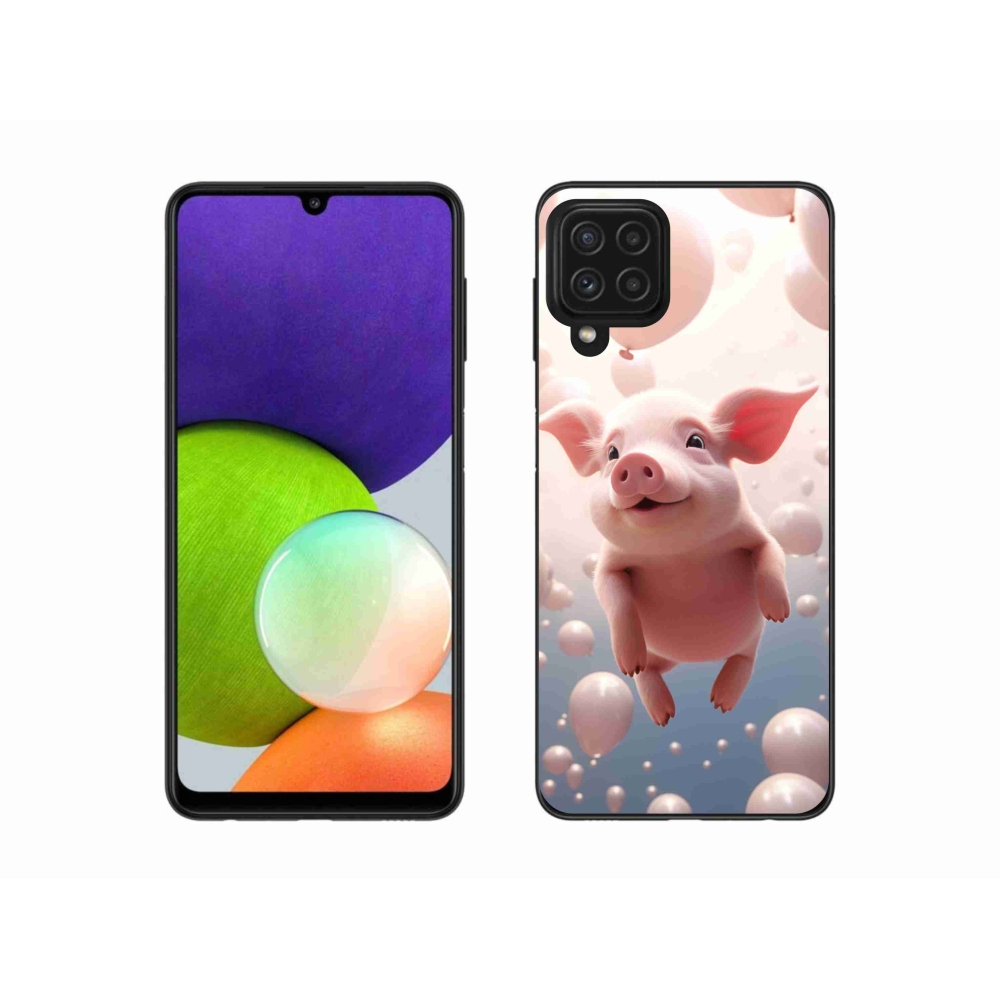 Gél borítás mmCase Samsung Galaxy A22 4G - malac lufikkal - Samsung Galaxy A22 4G - malac lufikkal