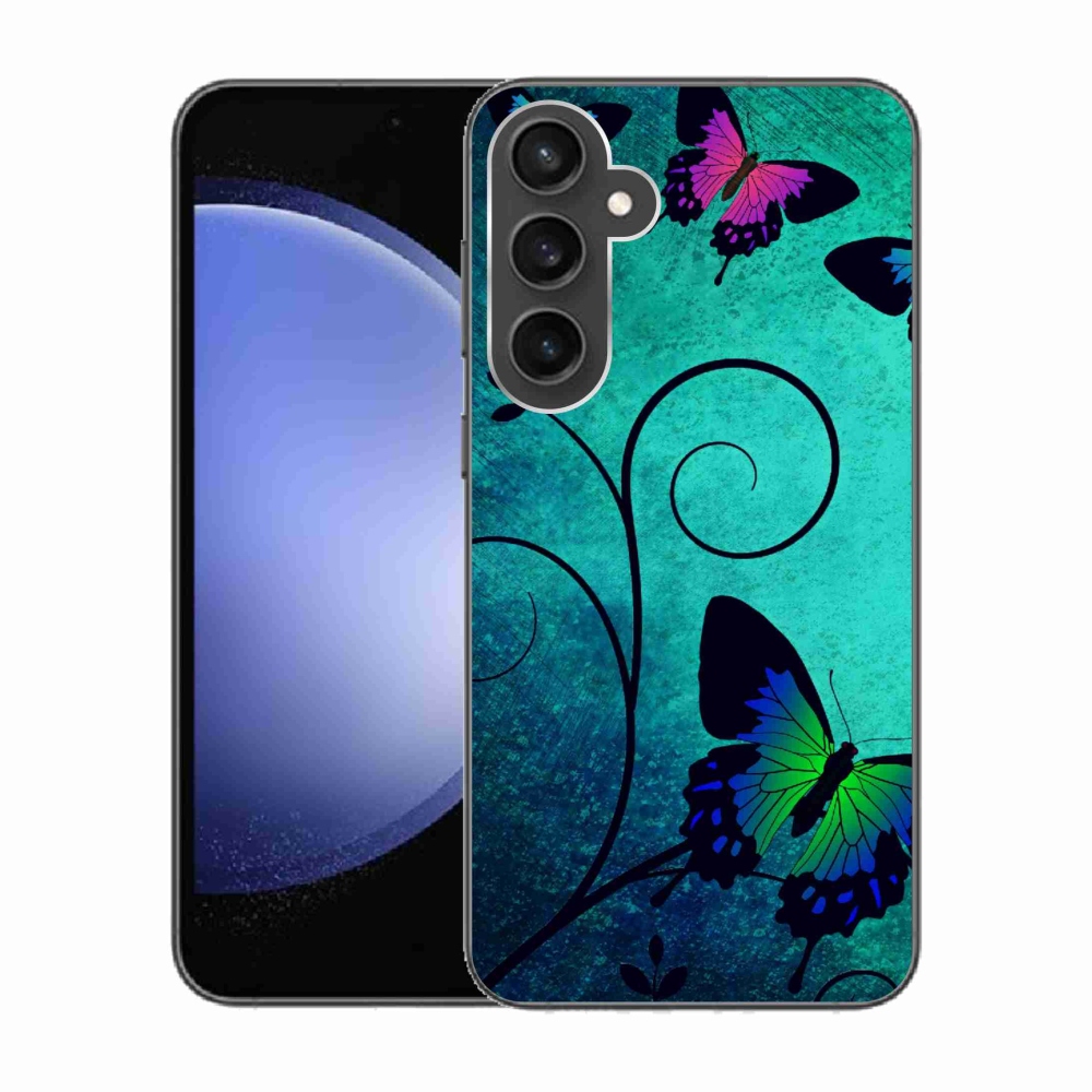 Zselés borítás mmCase Samsung Galaxy S23 FE - színes pillangókhoz