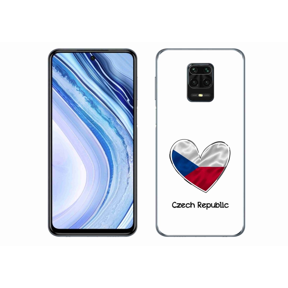 Gél borító mmCase a Xiaomi Redmi Note 9S-hez - szív zászló fehér háttérrel