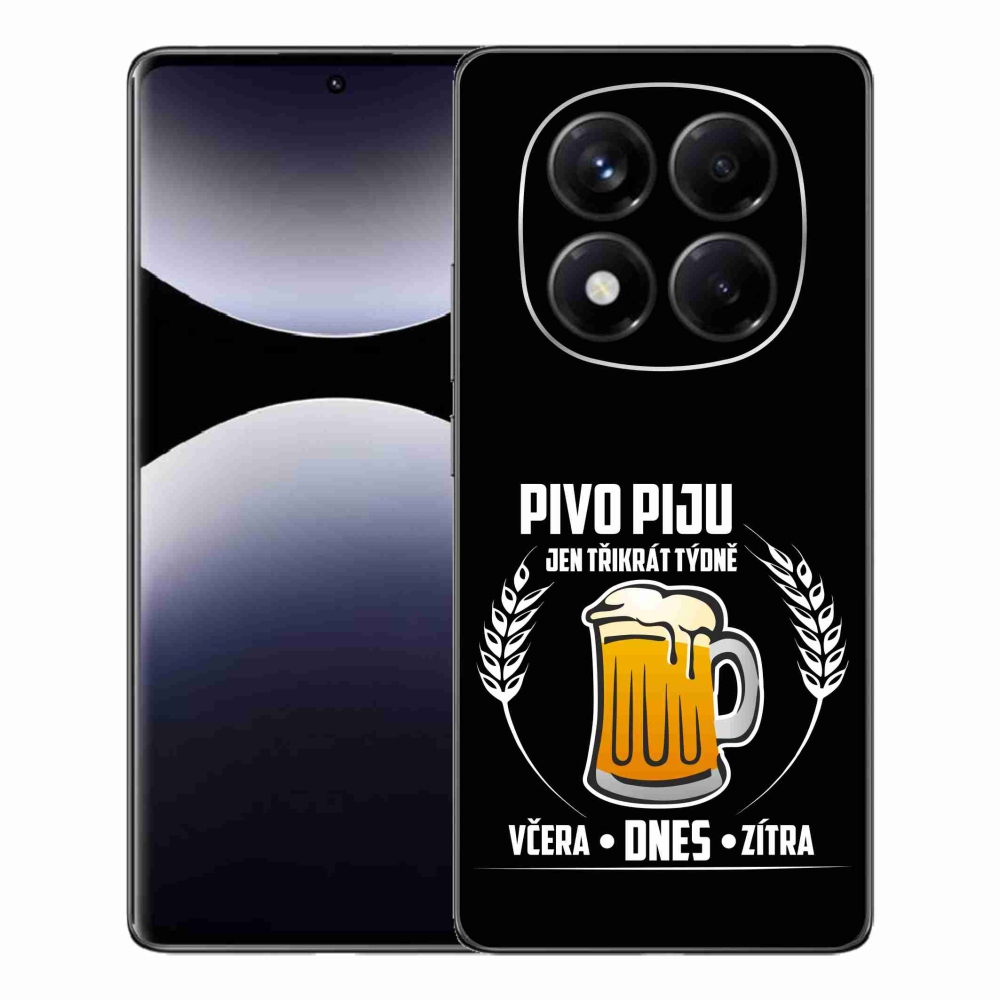 Gél borítás mmCase a Xiaomi Redmi Note 14 Pro számára - sör motívum fekete háttérrel