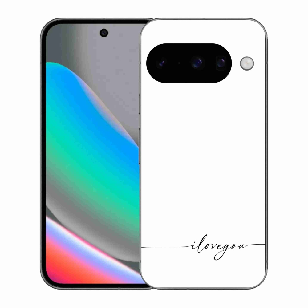 Gél borítás mmCase a Google Pixel 10 számára - Szeretlek fehér háttérrel