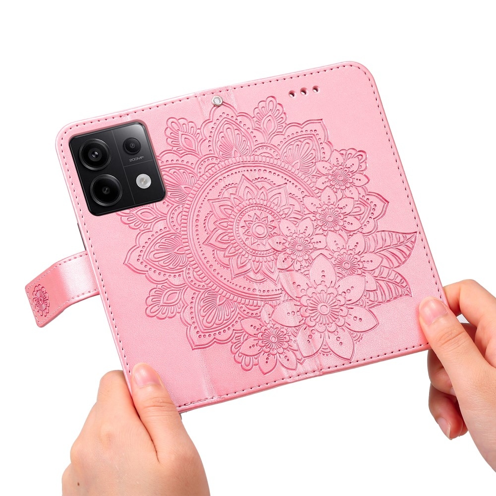 Mandala könyv tok a Xiaomi Redmi Note 13 Pro 5G/Poco X6 5G számára - rózsaszínű
