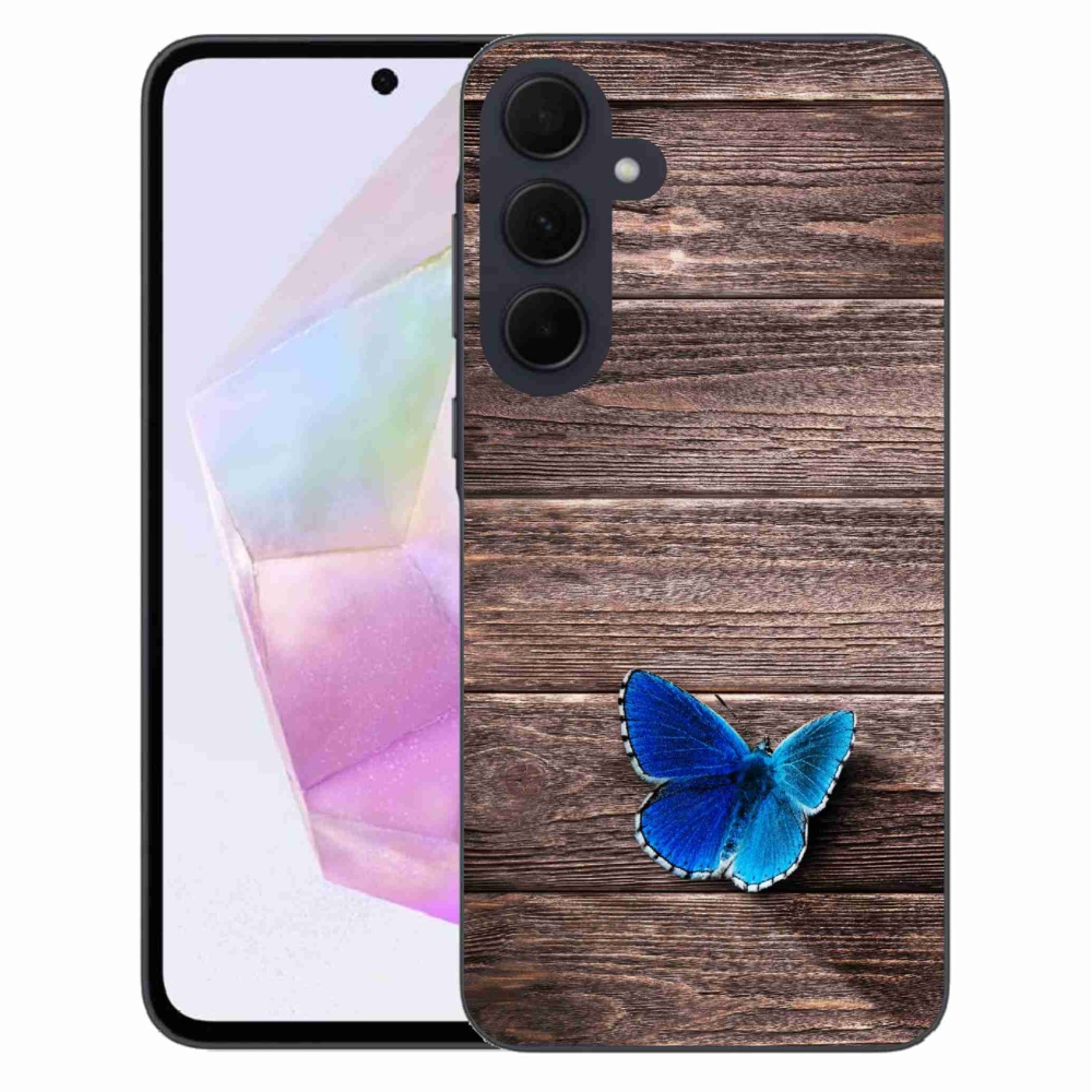 Gél védőhuzat mmCase Samsung Galaxy A35 5G - kék pillangó 1