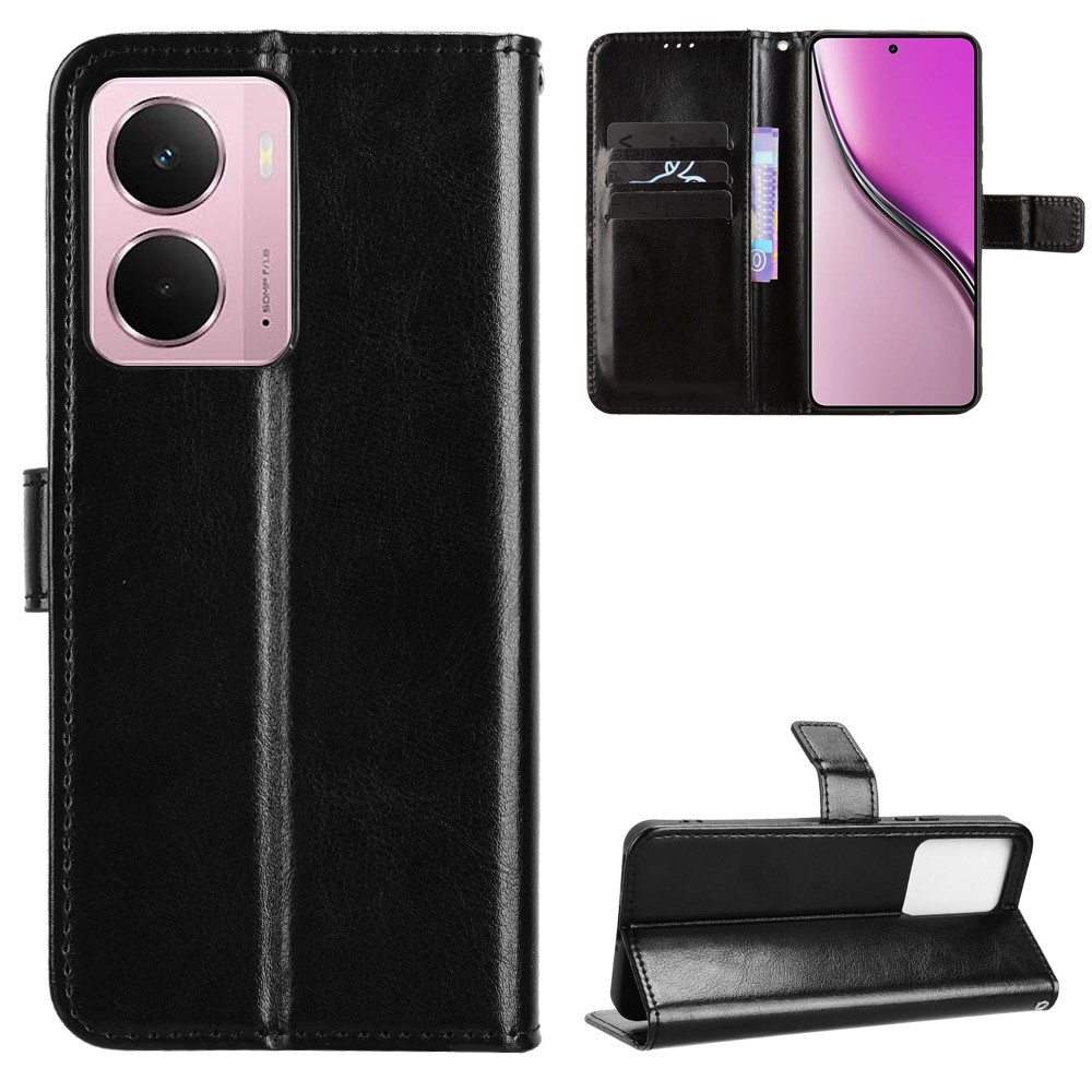 Őrült könyvtáska a Realme 14 5G számára - fekete